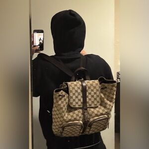 Authentic Gucci GG Jackie Canvas Backpack